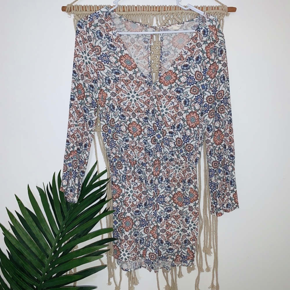 Wide sleeve surplice romper